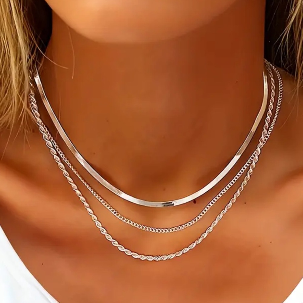 Silver Necklace Stacking Set - Picture 4 of 4